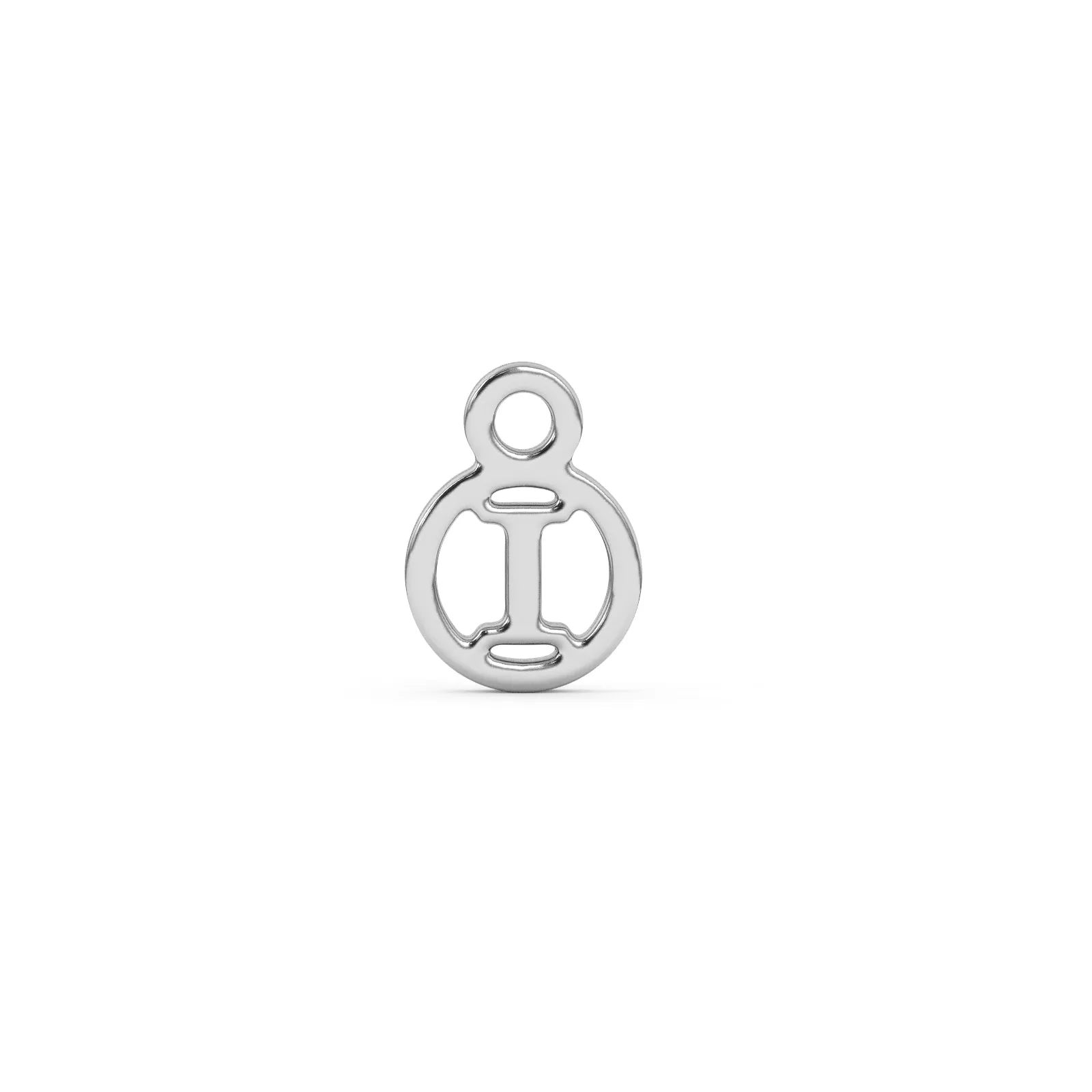 Circle Initial Charm - I | Sterling Silver