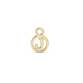 Circle Initial Charm - J | 10k Yellow Gold