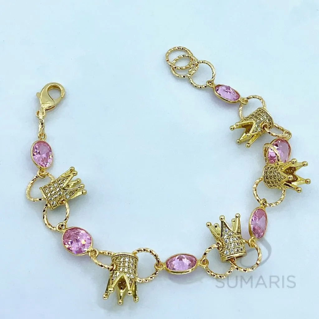 CROWN GOLD STATEMENT BRACELET