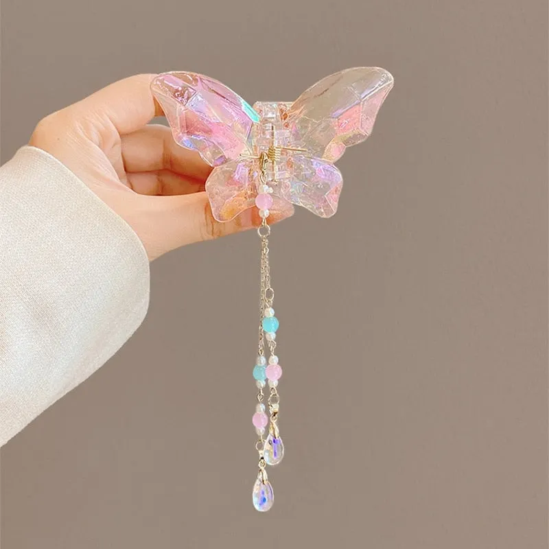 Crystal Butterfly Claw Hair Clip