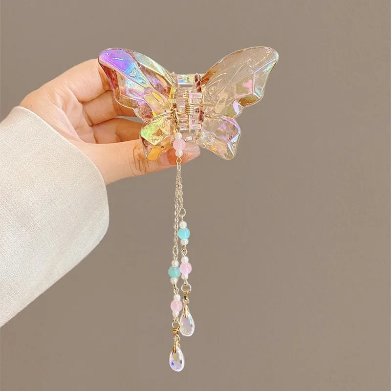 Crystal Butterfly Claw Hair Clip