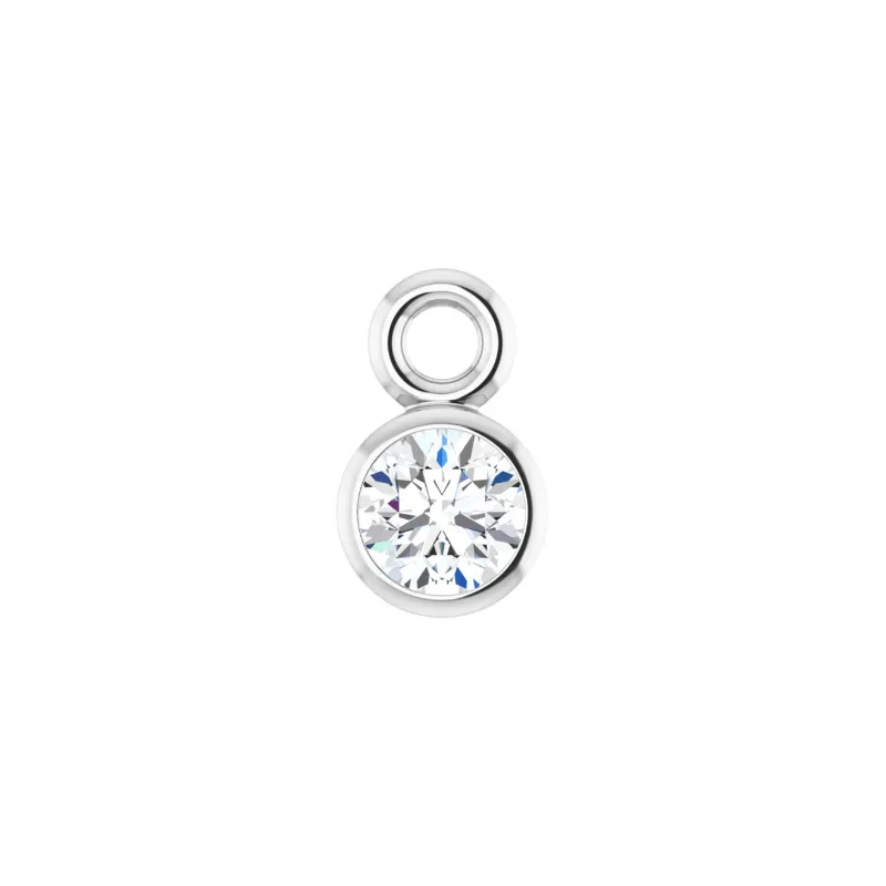 Dainty Diamond Charm | Sterling Silver