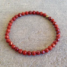 Delicate 'Root Chakra' Faceted Red Jasper Bracelet