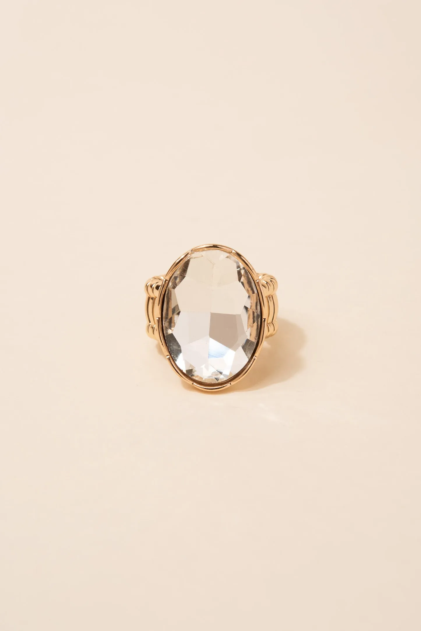 Demi Oval Rhinestone Gem Stretch Ring