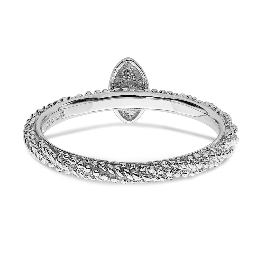 Diamond Stackable Expressions Textured Ring in Sterling Silver