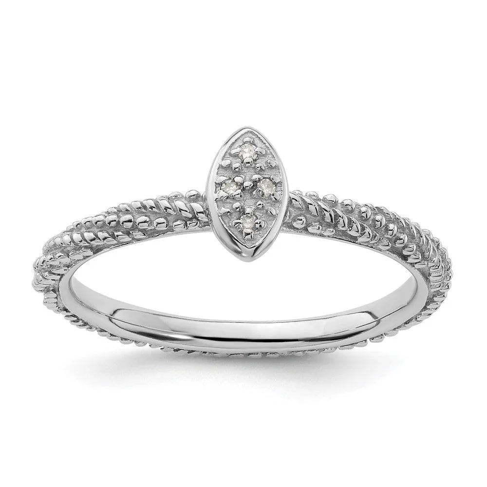 Diamond Stackable Expressions Textured Ring in Sterling Silver