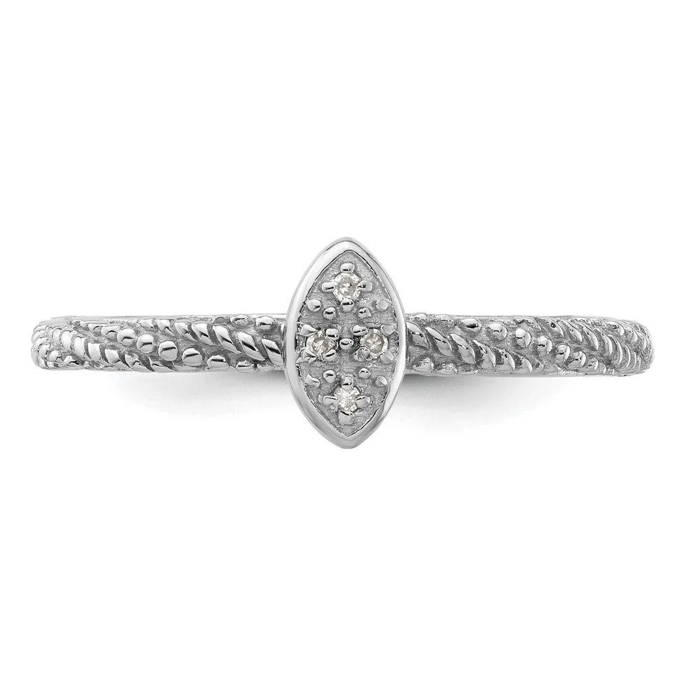 Diamond Stackable Expressions Textured Ring in Sterling Silver