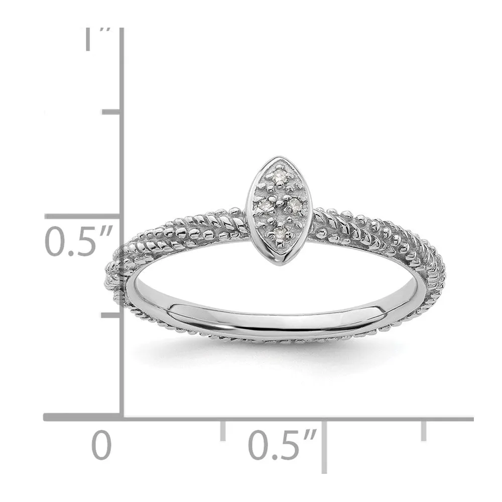 Diamond Stackable Expressions Textured Ring in Sterling Silver