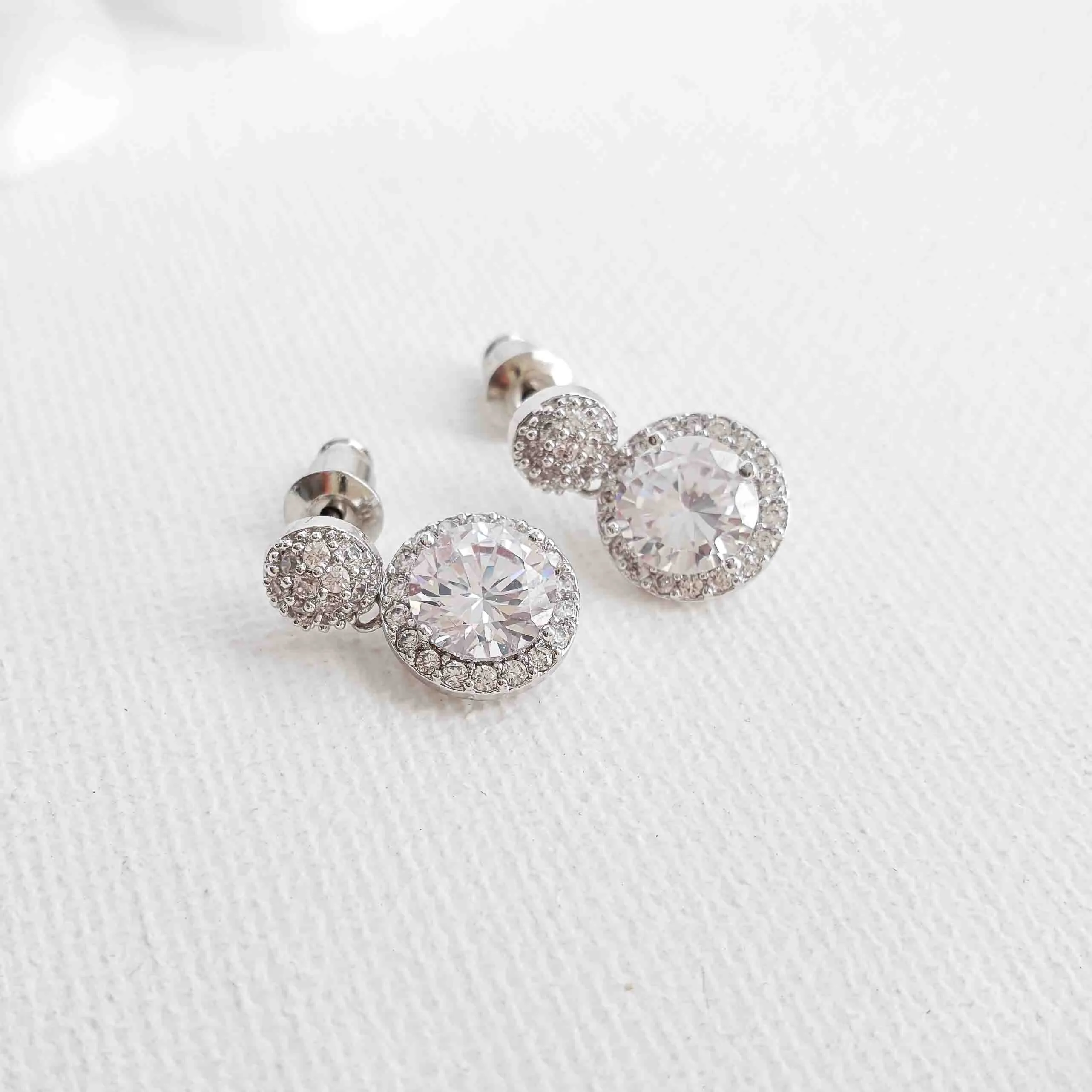 Double Drop Stud Earrings-Thea