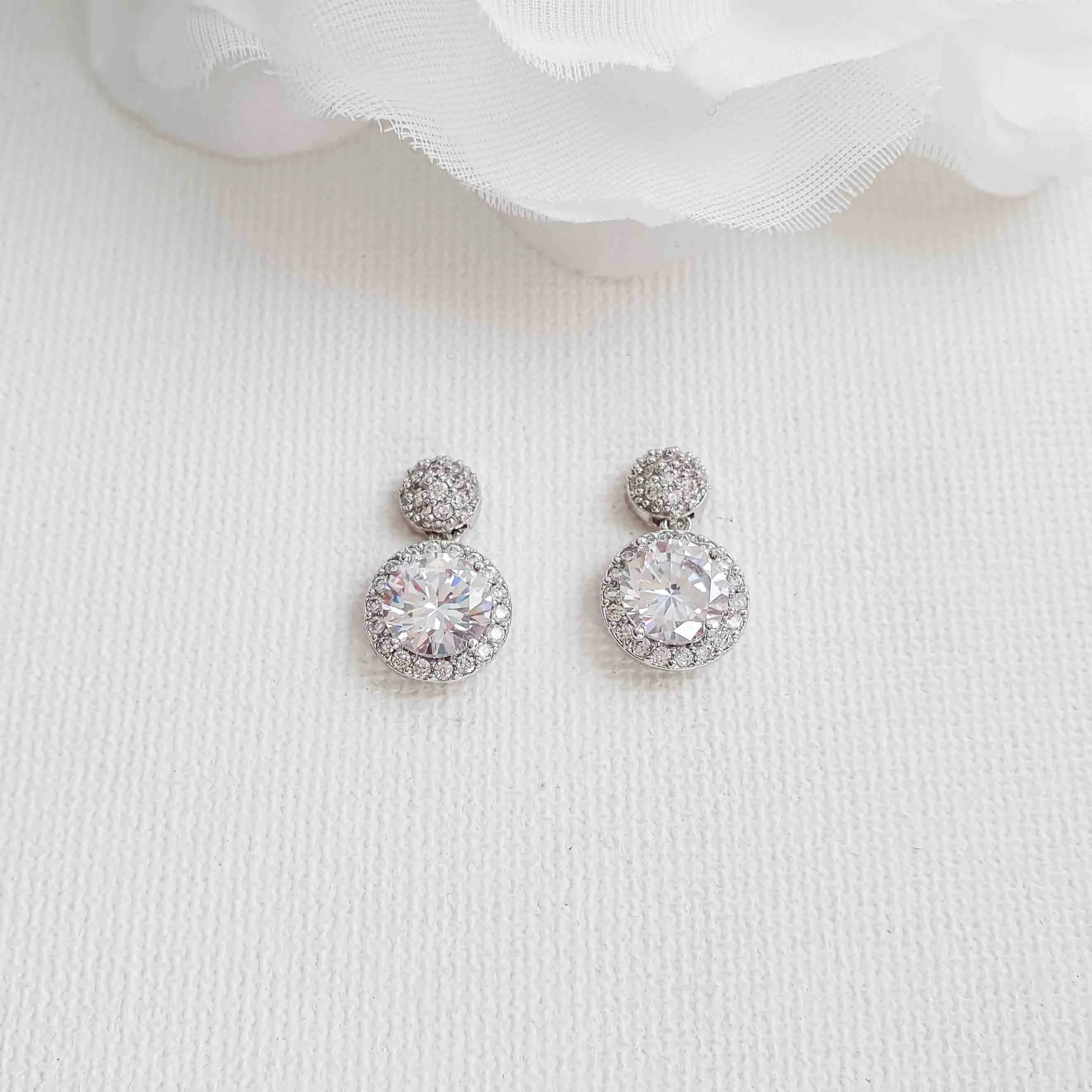 Double Drop Stud Earrings-Thea