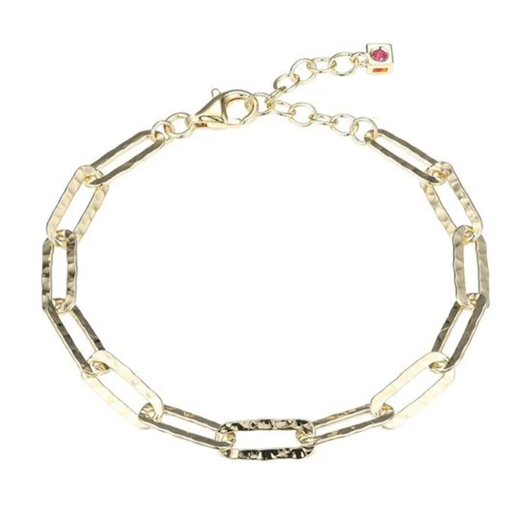 Elle Paperclip Hammered Bracelet