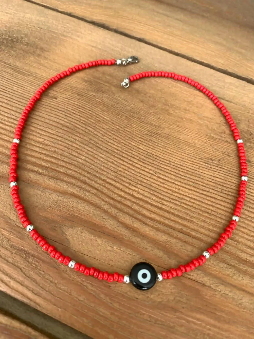 Evil eye red choker