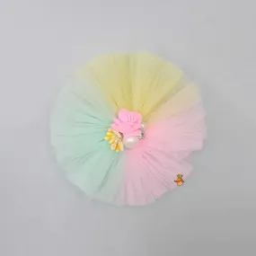 Flower Adorned Multicolour Hair Clip