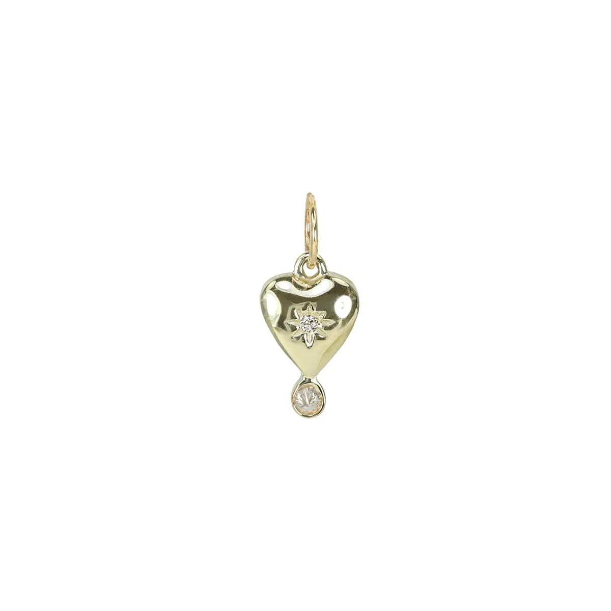 Gold Bezel-Set Pink Tourmaline Byrdie Heart Pendant