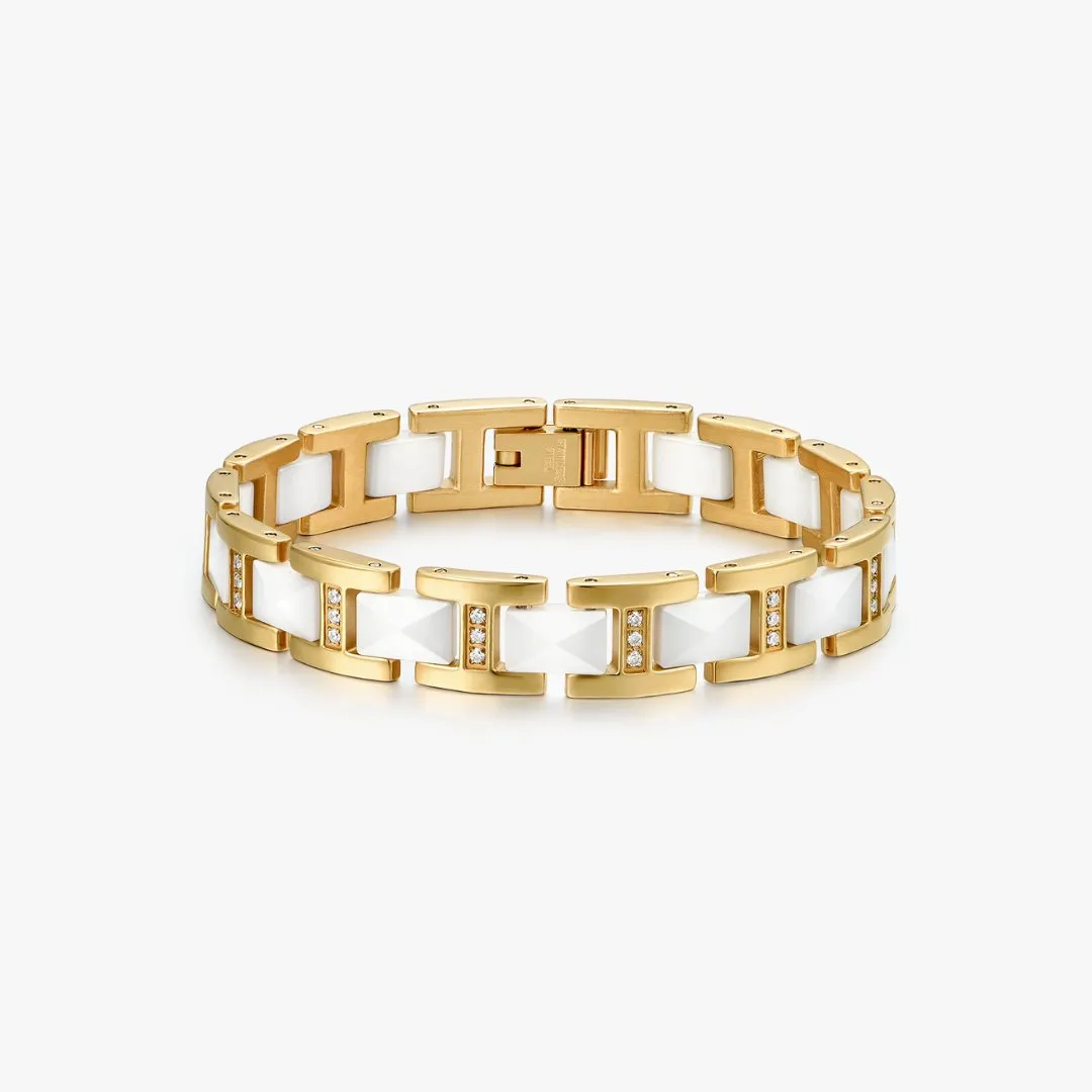 Gold Ceramic Watch Band Bracelet