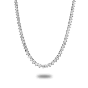 Graduated 3 Prong Diamond Tennis Chain in 14K White Gold