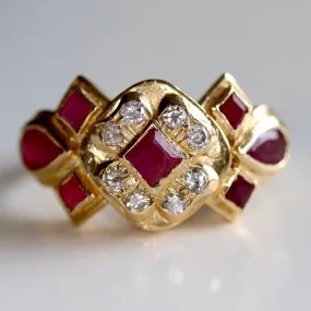 Grand Central 14k Gold, Ruby and Diamond Ring