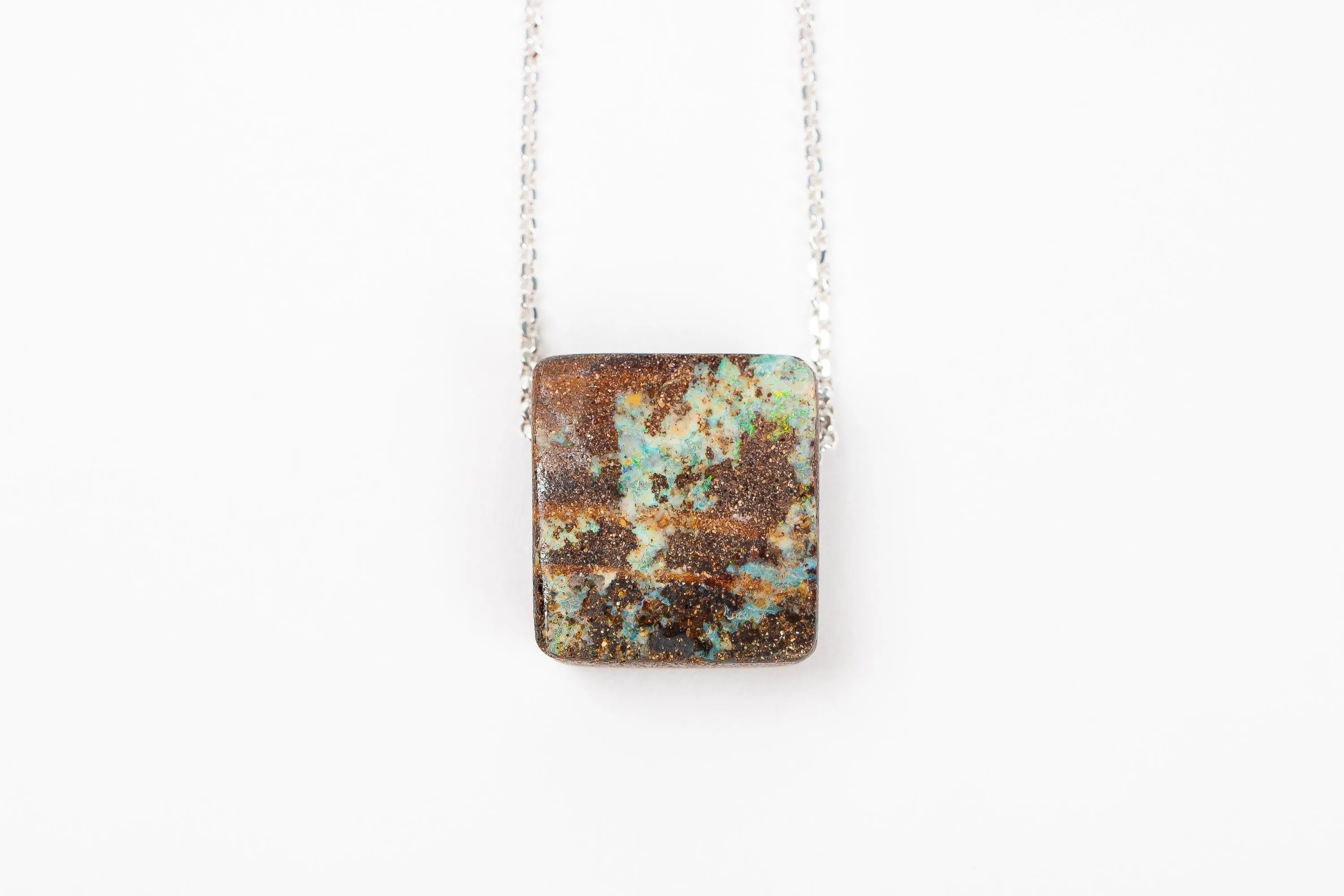 Green Boulder Opal Necklace