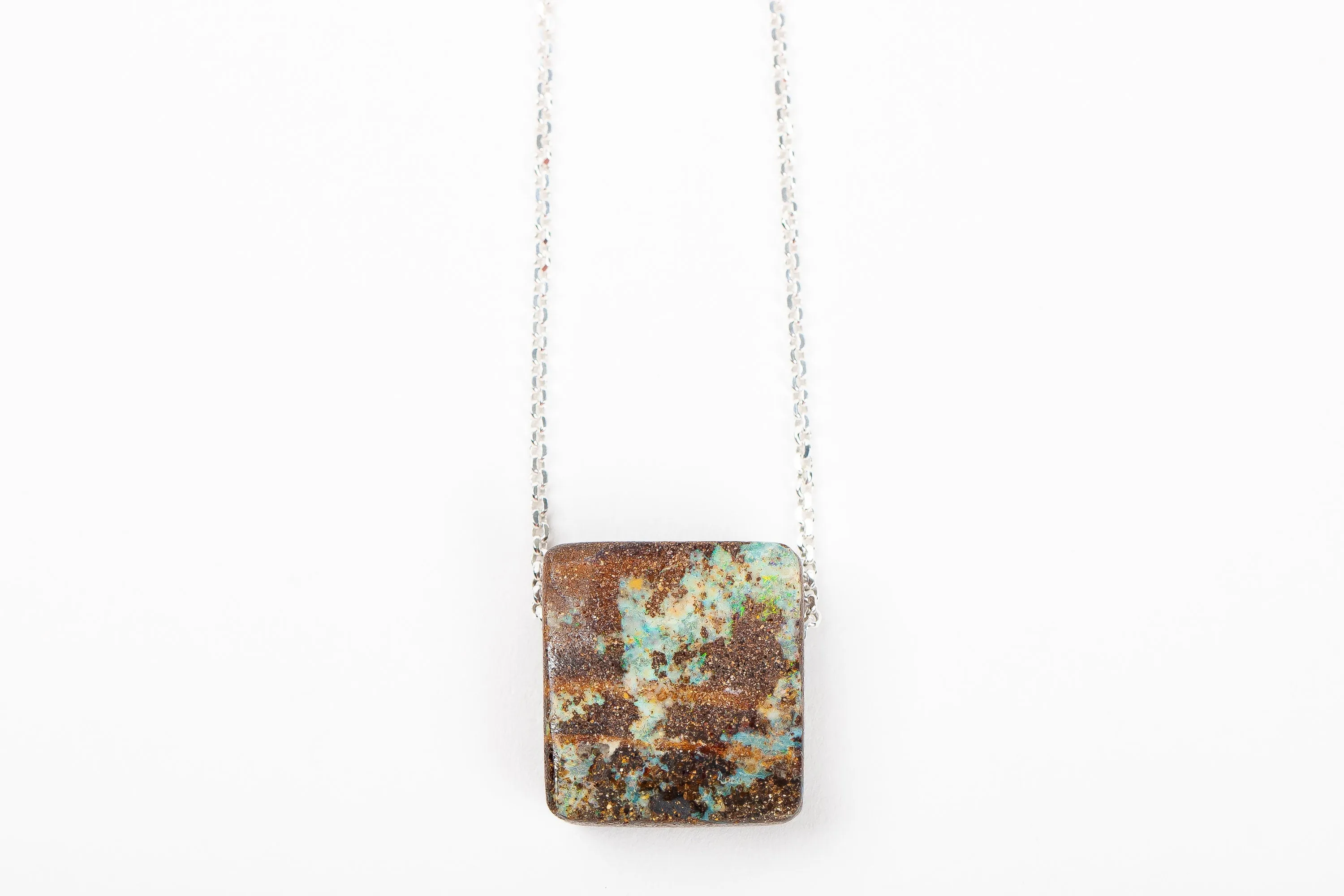 Green Boulder Opal Necklace