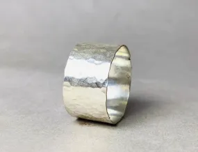 Hammered Band Ring, 925 Silver Ring, Wide Hammered Ring, Sterling Silver Ring, Band Unisex Ring, Statement Ring, Sterling Jewelry