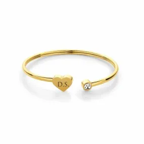 Heart bangle gold