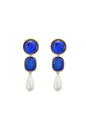 HERE'S TROUBLE EARRINGS BLUE