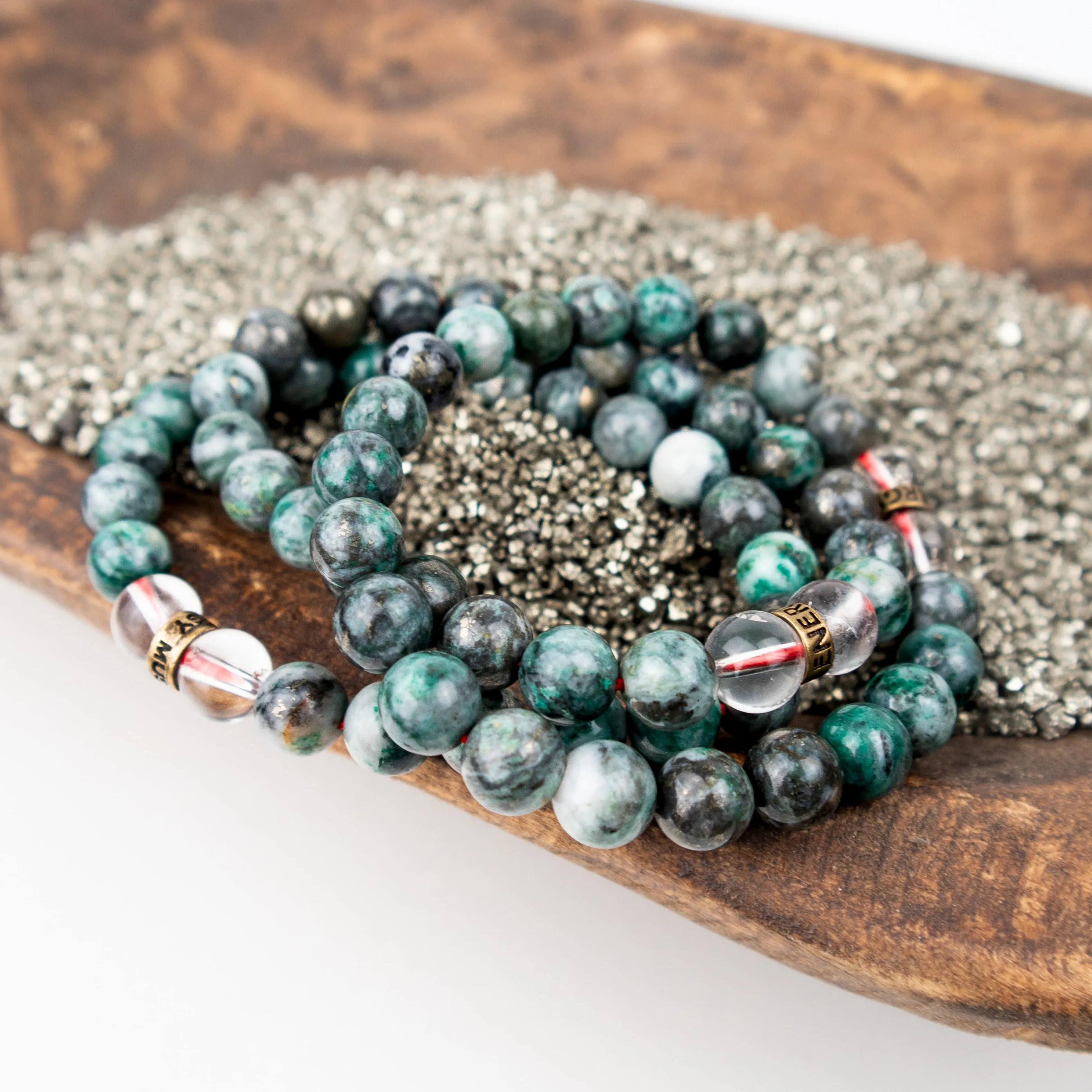 Jade with Pyrite Bracelet