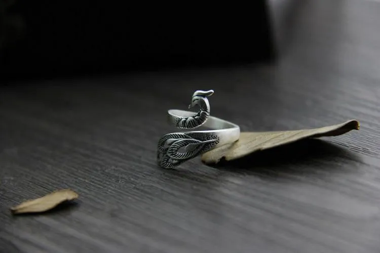 Jubilant Silver Peacock Ring