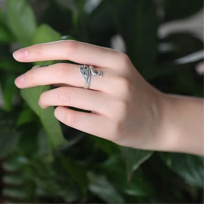 Jubilant Silver Peacock Ring