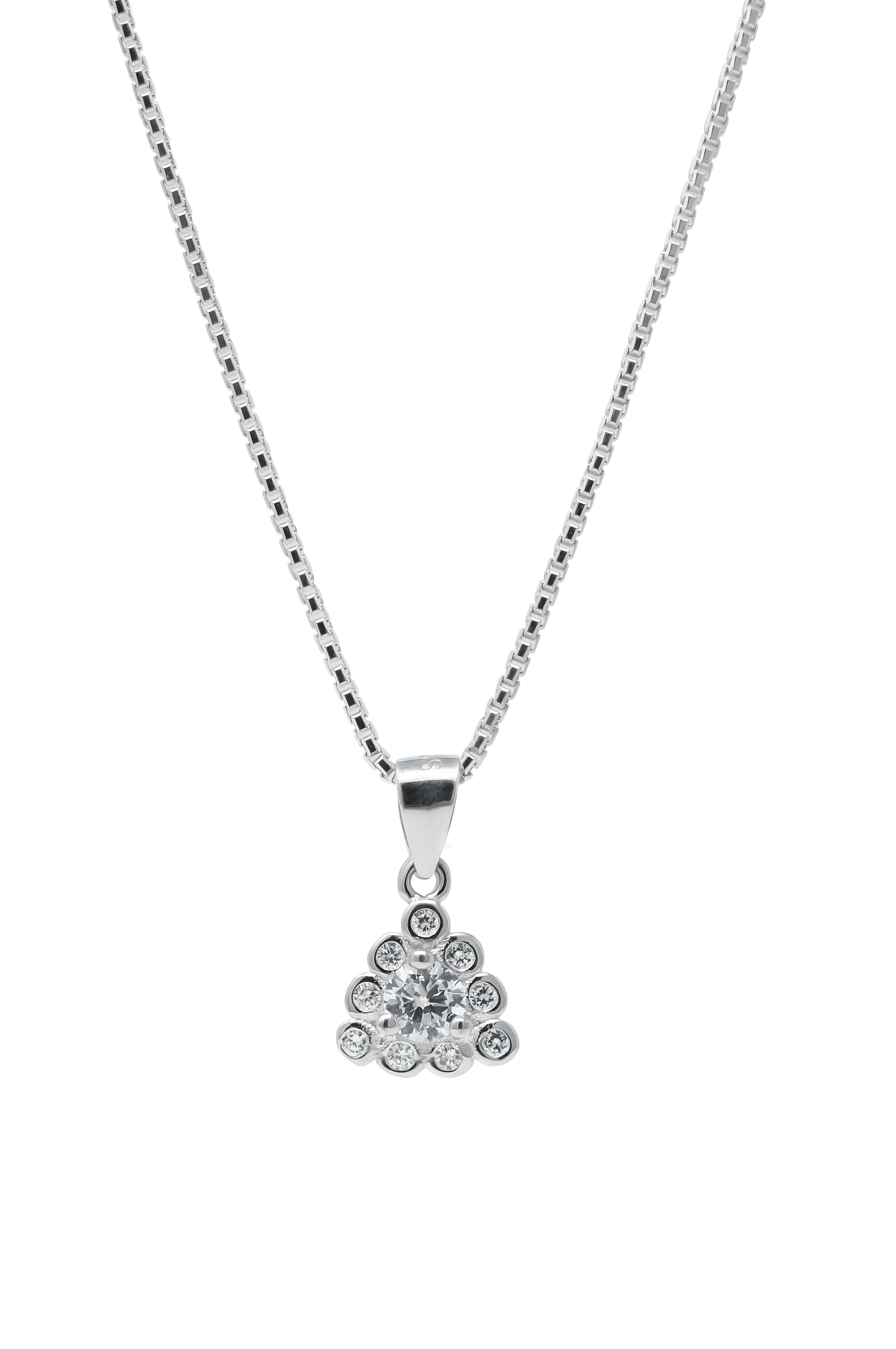 Just-Tri-Me Sparkle Solitaire Sterling Silver Pendant