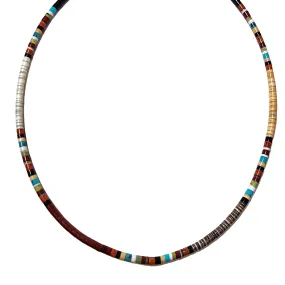 Kewa Pueblo Hand-rolled Beads Necklace - Size 18 Long