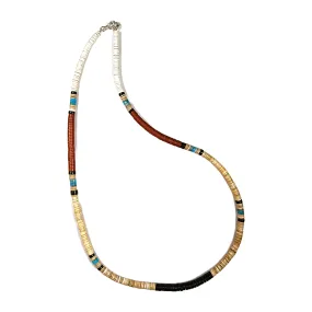 Kewa Pueblo Hand-rolled Necklace - 24 Long