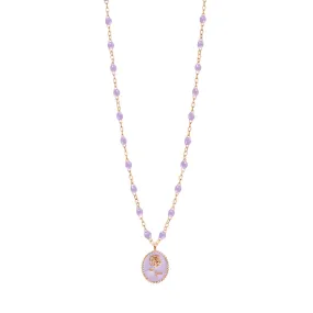 Lilac Rose Necklace, Rose Gold, 16.5"