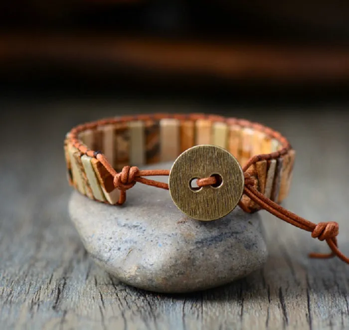 Mayan Jasper Tube Beaded Bracelet