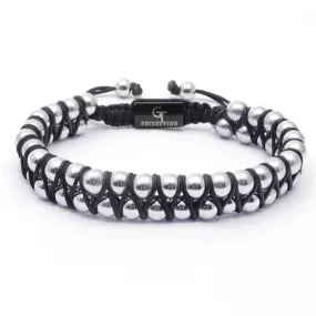 Men's HEMATITE Double Bead Bracelet - One Size Fits All