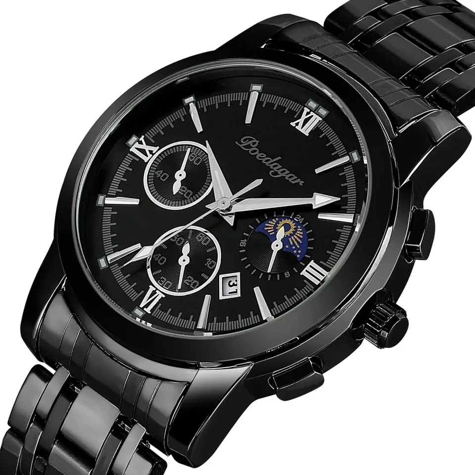 Mens Luxury Business Watches Stainless Steel Luminous Quartz Wristwatch W719241