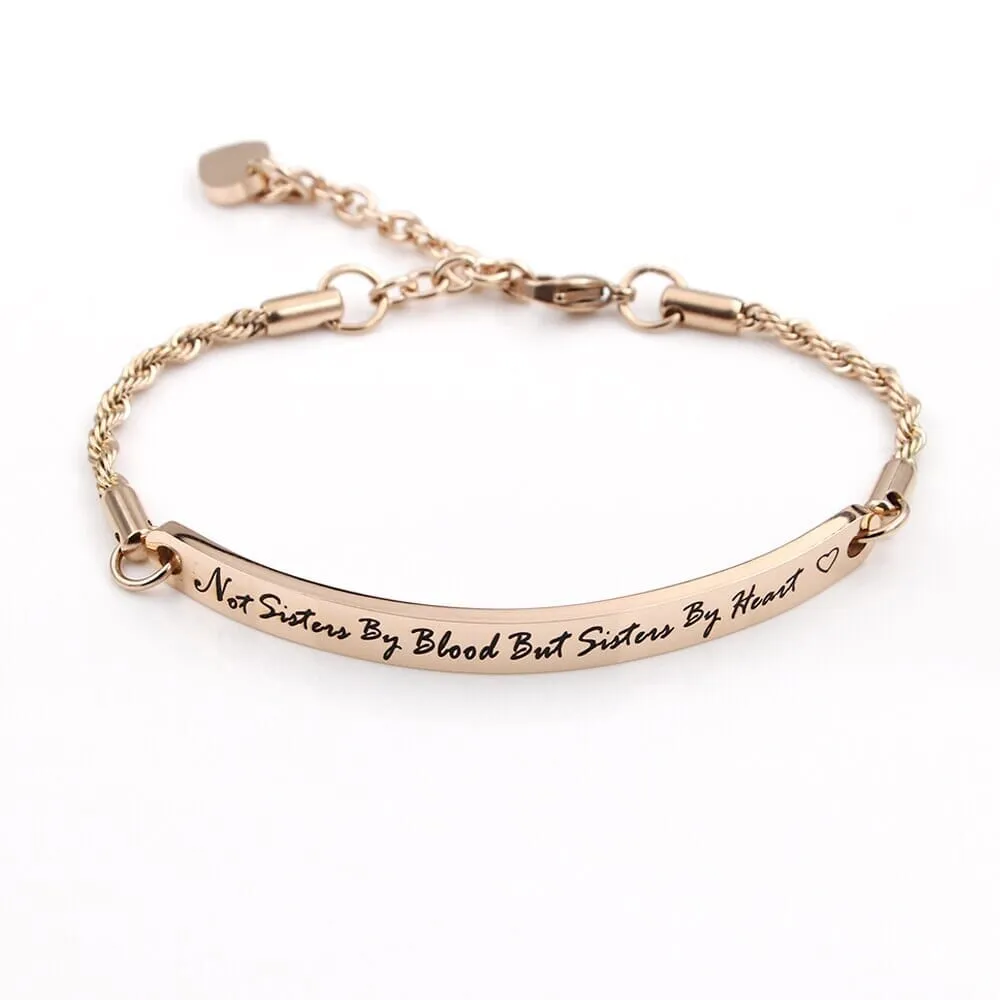 Not Sisters By Blood But Sisters By Heart Bracelet