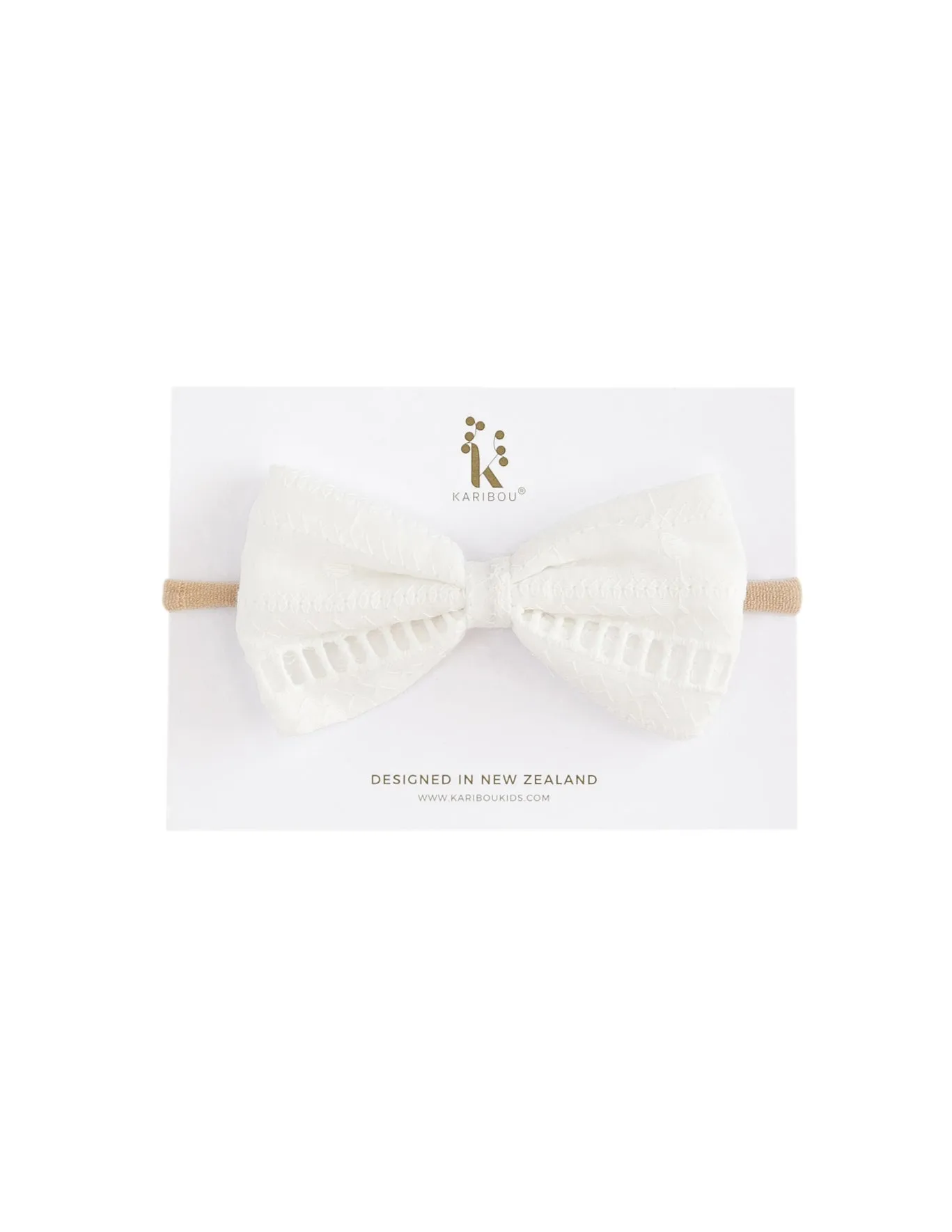 Nova Textured Cotton Bow - White