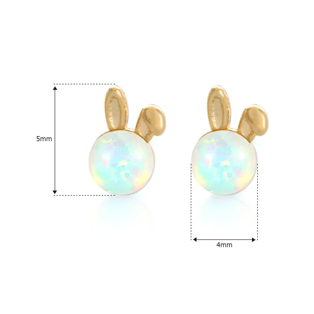 Opal Rabbit Studs Earrings