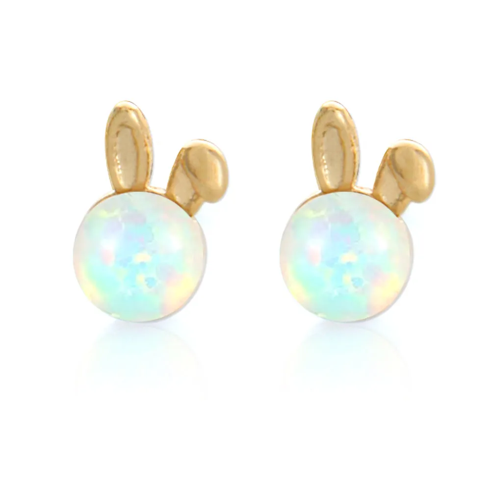 Opal Rabbit Studs Earrings