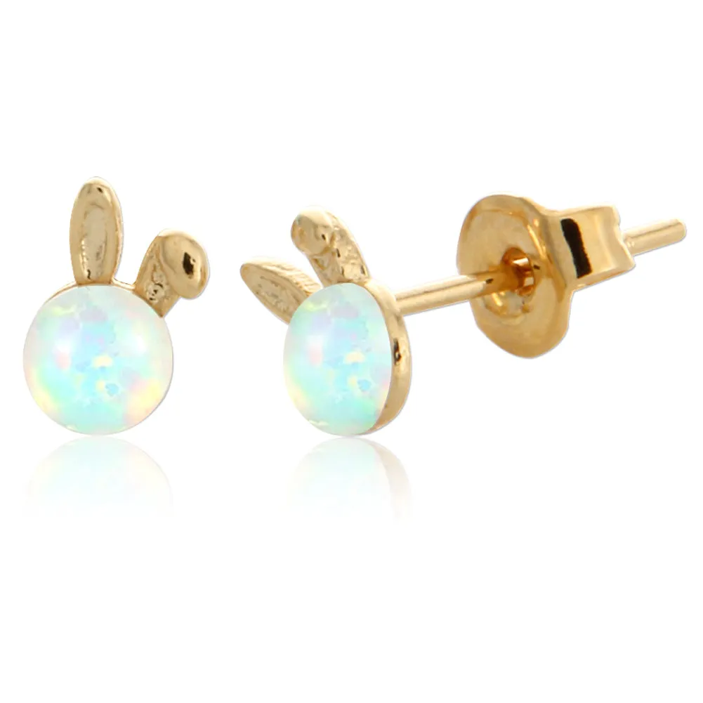 Opal Rabbit Studs Earrings