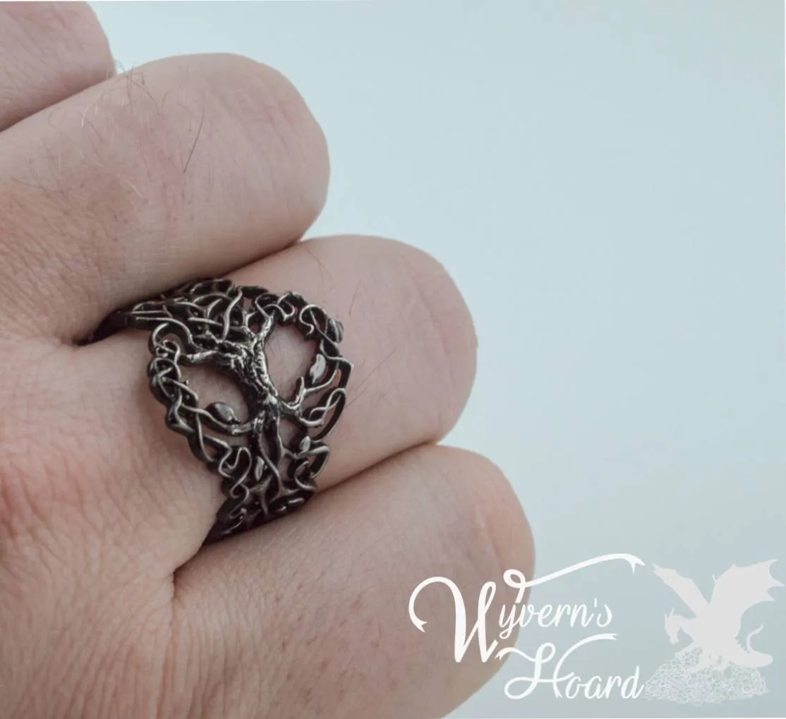 Ornate Yggdrasil Sterling Silver Ring