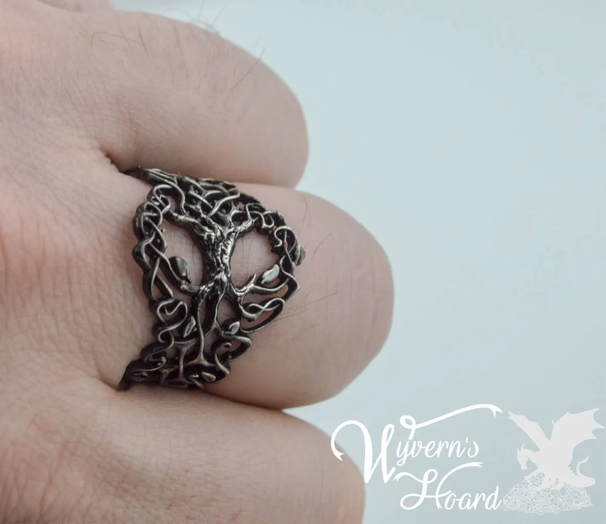 Ornate Yggdrasil Sterling Silver Ring