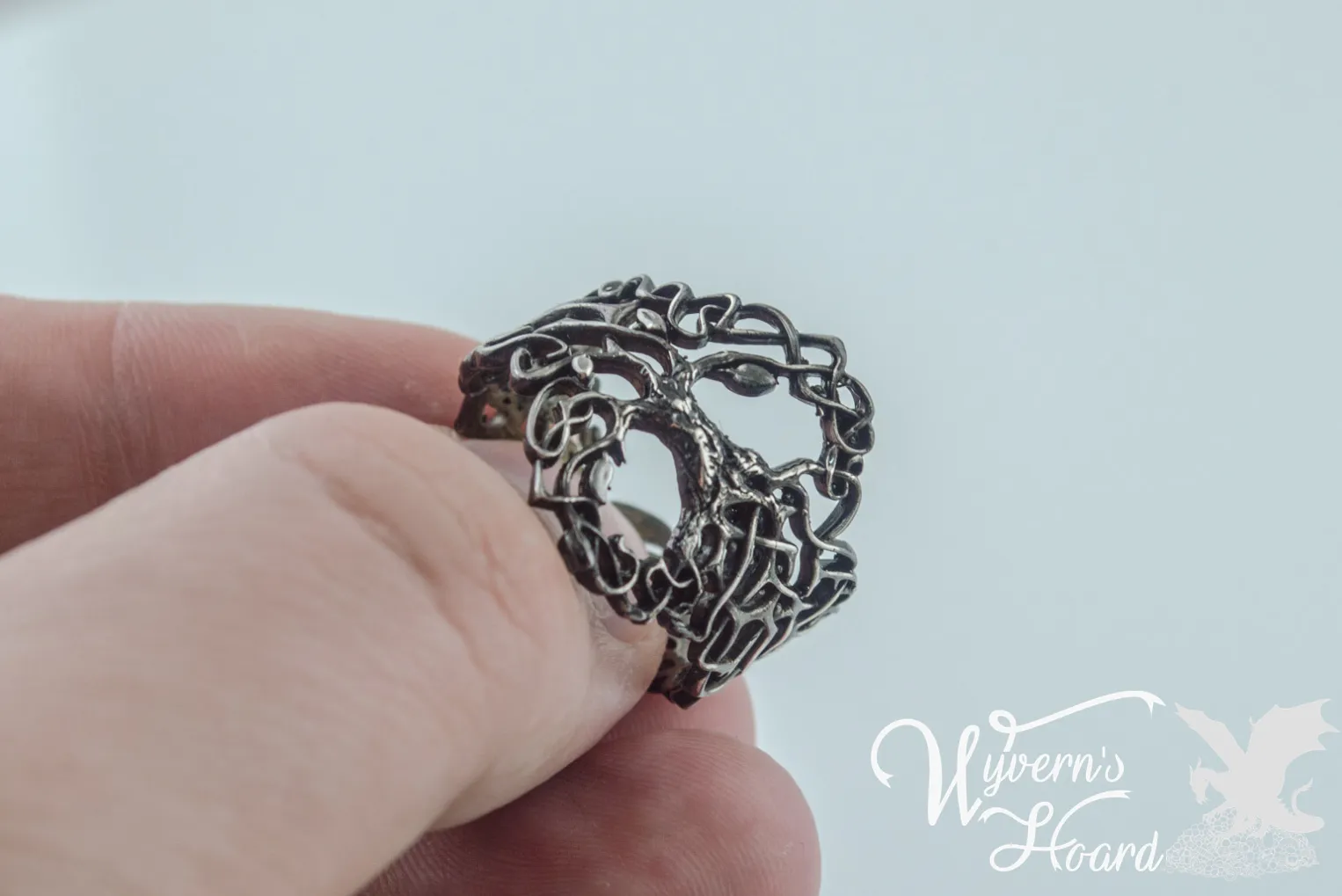 Ornate Yggdrasil Sterling Silver Ring