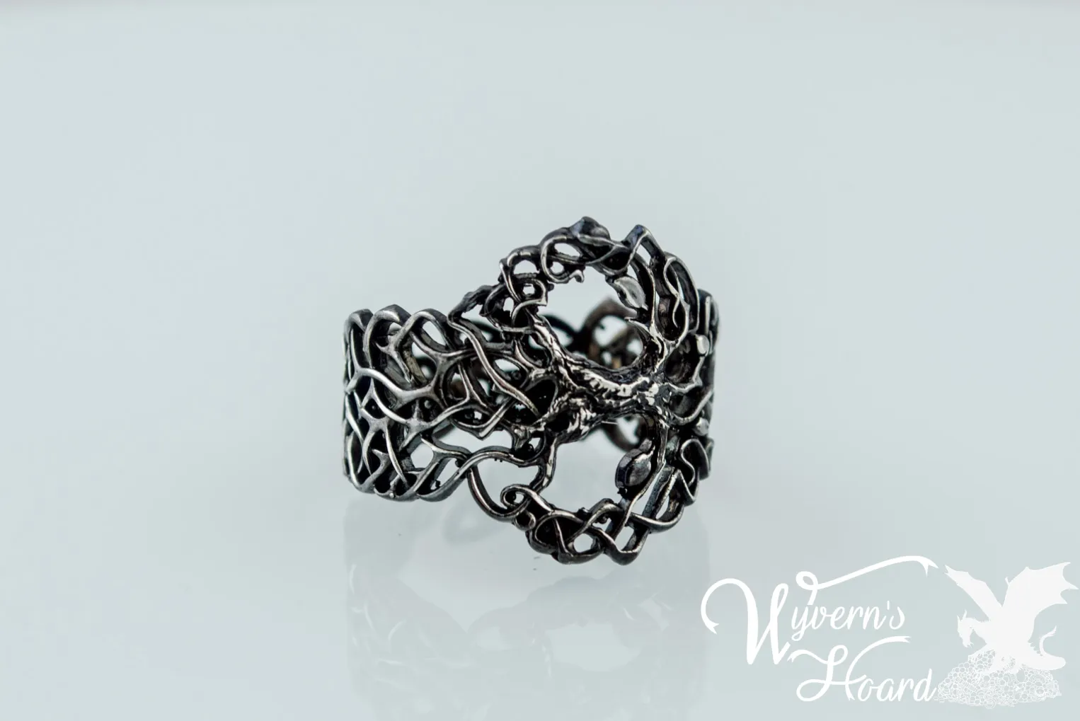 Ornate Yggdrasil Sterling Silver Ring