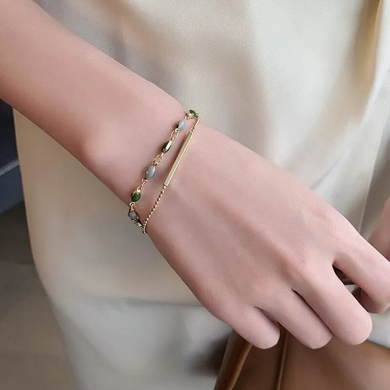 Pretty Double Layered Adjustable Bracelet