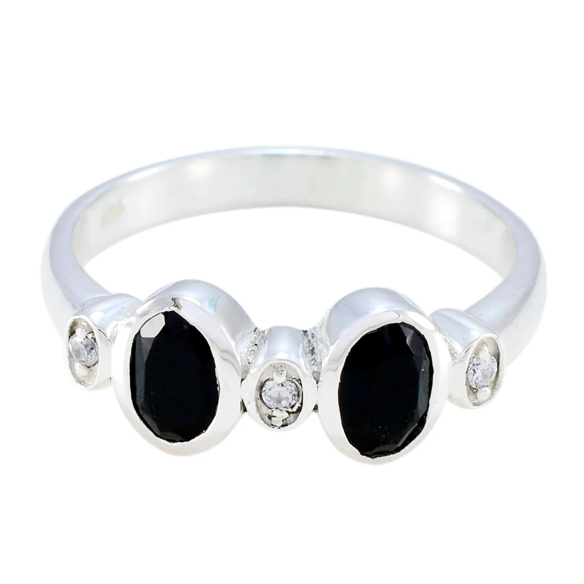 Riyo Attractive Stone Black Onyx 925 Silver Rings Jewelry For Men