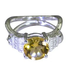 Riyo Enticing Gemstone Citrine 925 Sterling Silver Rings Sister Gift