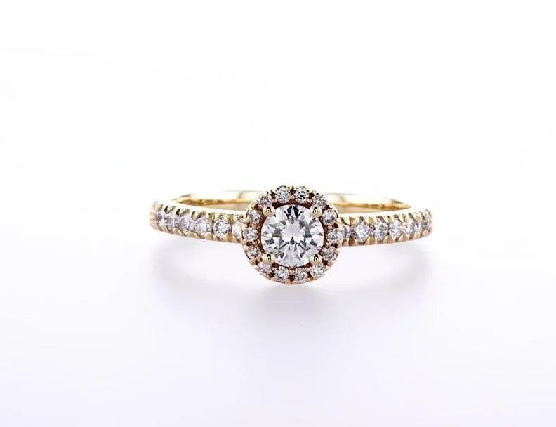 Round Brilliant Halo Engagement Ring (0.53Ctw)