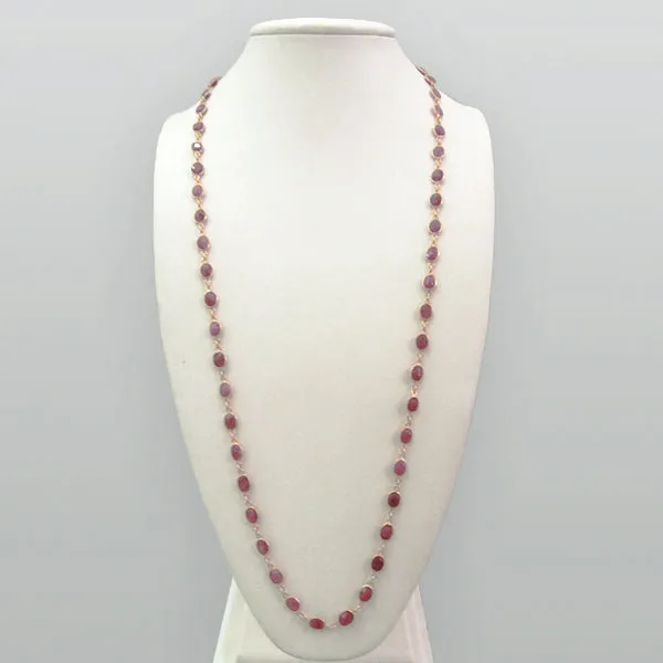 Ruby Jeweled Chain Necklace